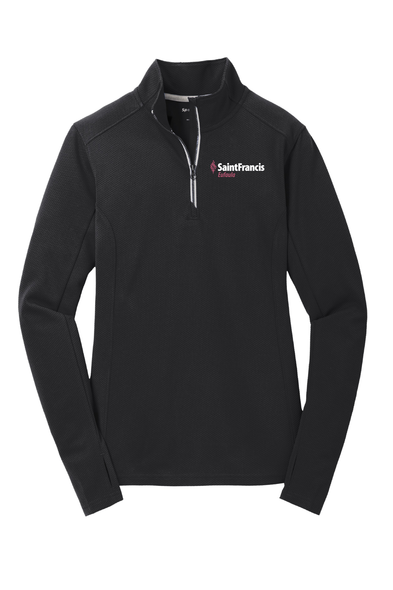 Sport-Tek® Ladies Sport-Wick® Textured 1/4-Zip Pullover - Image 2