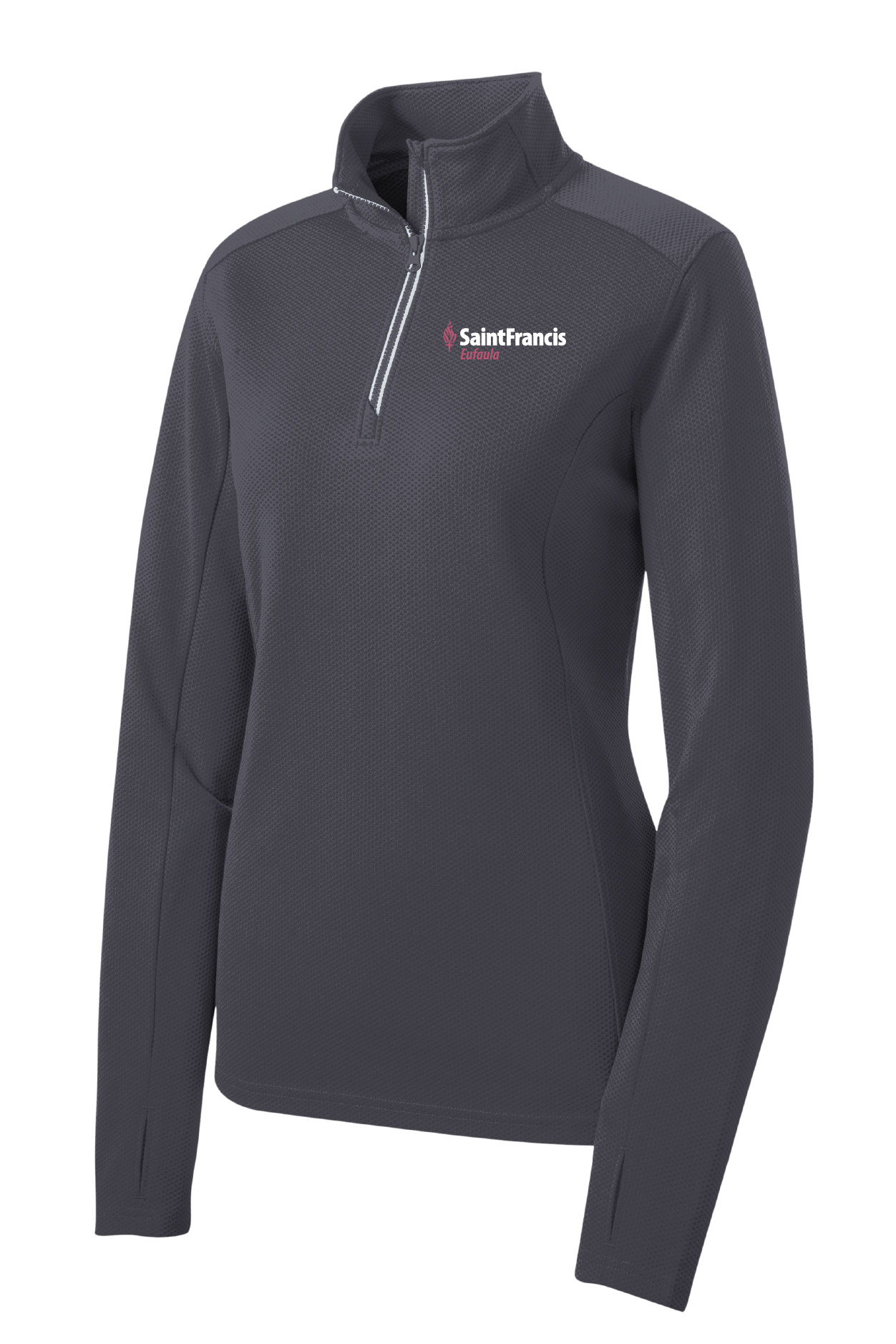 Sport-Tek® Ladies Sport-Wick® Textured 1/4-Zip Pullover - Image 3
