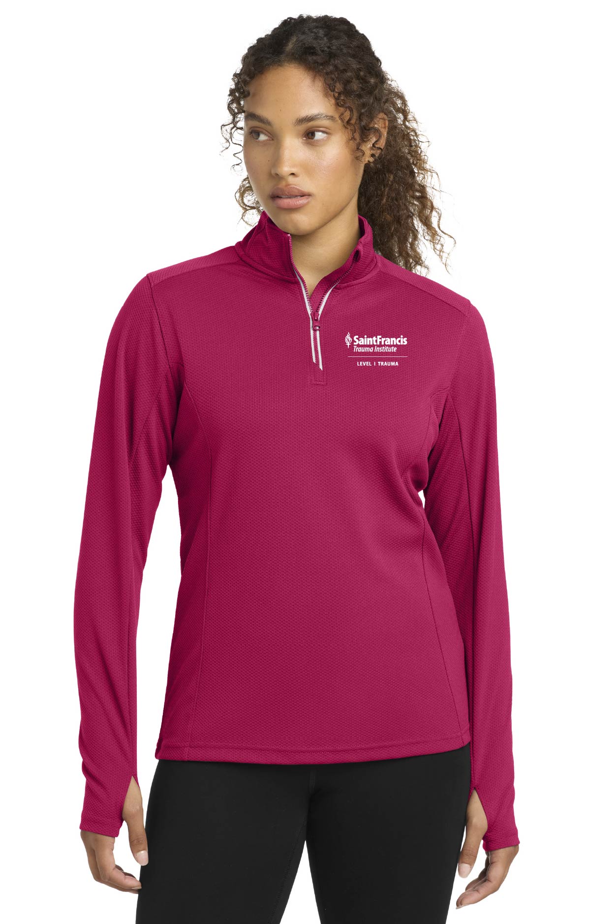 Sport-Tek® Ladies Sport-Wick® Textured 1/4-Zip Pullover 🩷